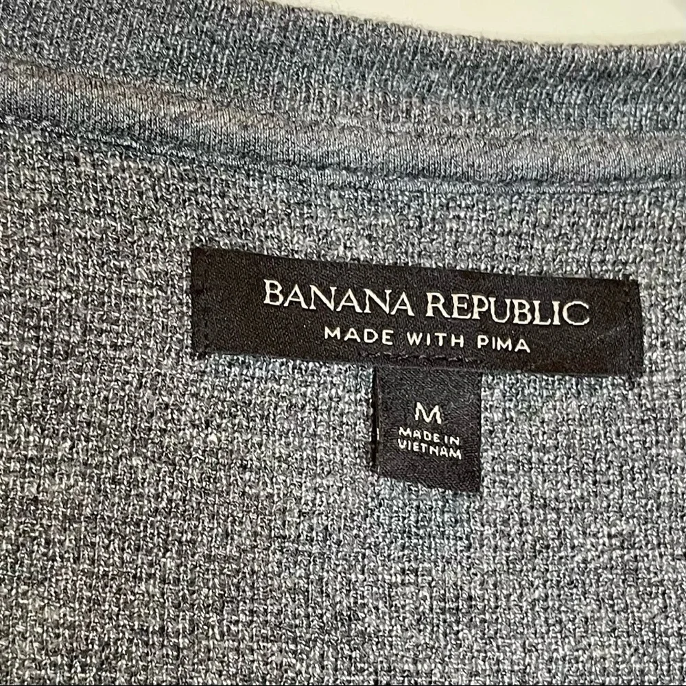 🔥 Banana Republic Henley Gray Shirt Long Sleeve M